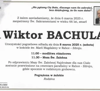 Nekrolog Wiktor Bachula