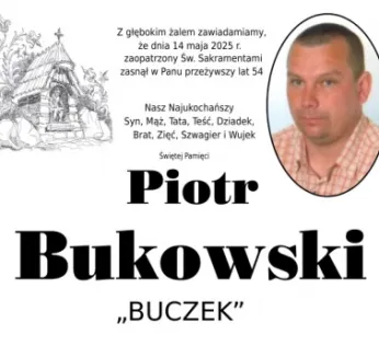 Zmarł Piotr Bukowski !