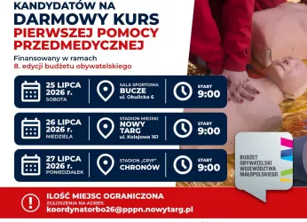 NABÓR NA DARMOWY KURS PIERWSZEJ POMOCY PRZEDMEDYCZNEJ!