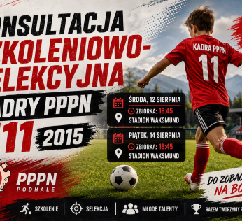 Konsultacja Szkoleniowo-Selekcyjna Kadry PPPN U11 (rocznik 2015)