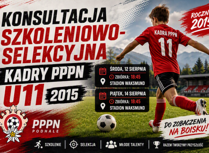 Konsultacja Szkoleniowo-Selekcyjna Kadry PPPN U11 (rocznik 2015)